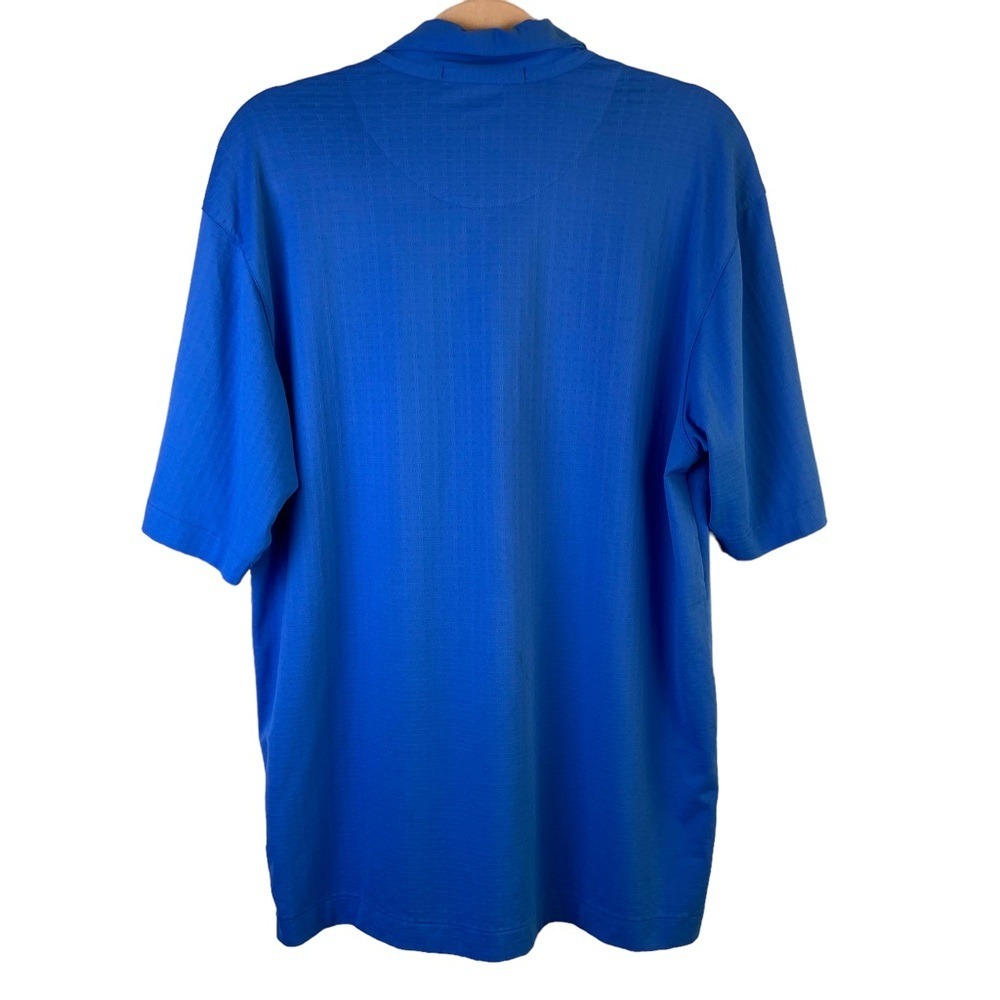 Nike Tiger Woods Collection Mens Blue Textured Golf Polo Shirt Size M 256465-475 - Picture 2 of 10